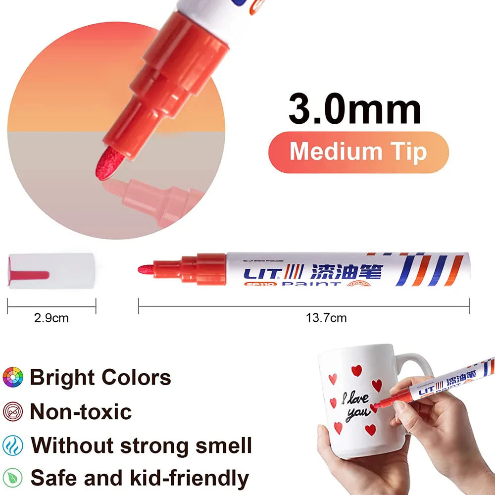 Car Paint Repair Pen Auto Scratch Touch Up Pen Fill Remover Vehicle Rubber Tyre CD Metal Permanent Paint Marker for Car Styling