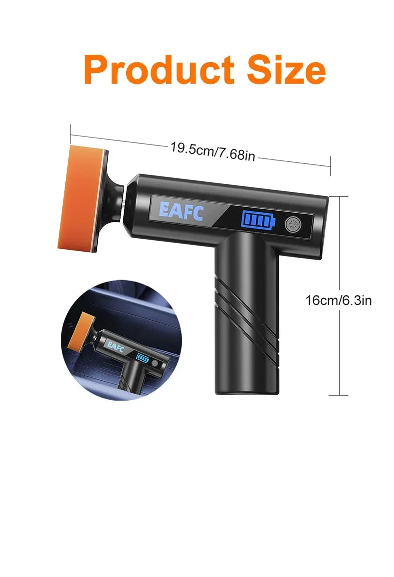 EAFC Wireless Car Polisher Handheld Polisher 4500mAh Car Polishing Waxing Machine Power Tool for Car Body Cleanig Waxing Repair