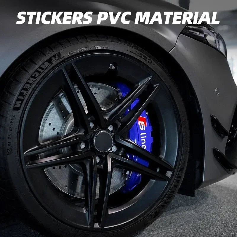 Car Brake Caliper Sticker Heat Resistant Decals Auto Accessories For Quattro For Audi S Line A1 A3 A4 A6 A7 Q3 Q5 Q7 RS3 RS4 RS5