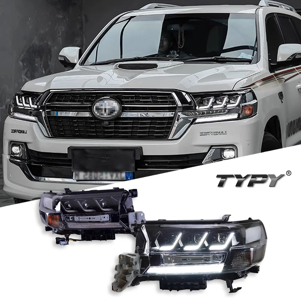 Car For Toyota Land Cruiser Headlight 2016-2021 Upgrade Modified to New DRL Dynamic Turn Signal LED Headlight Auto Accessories