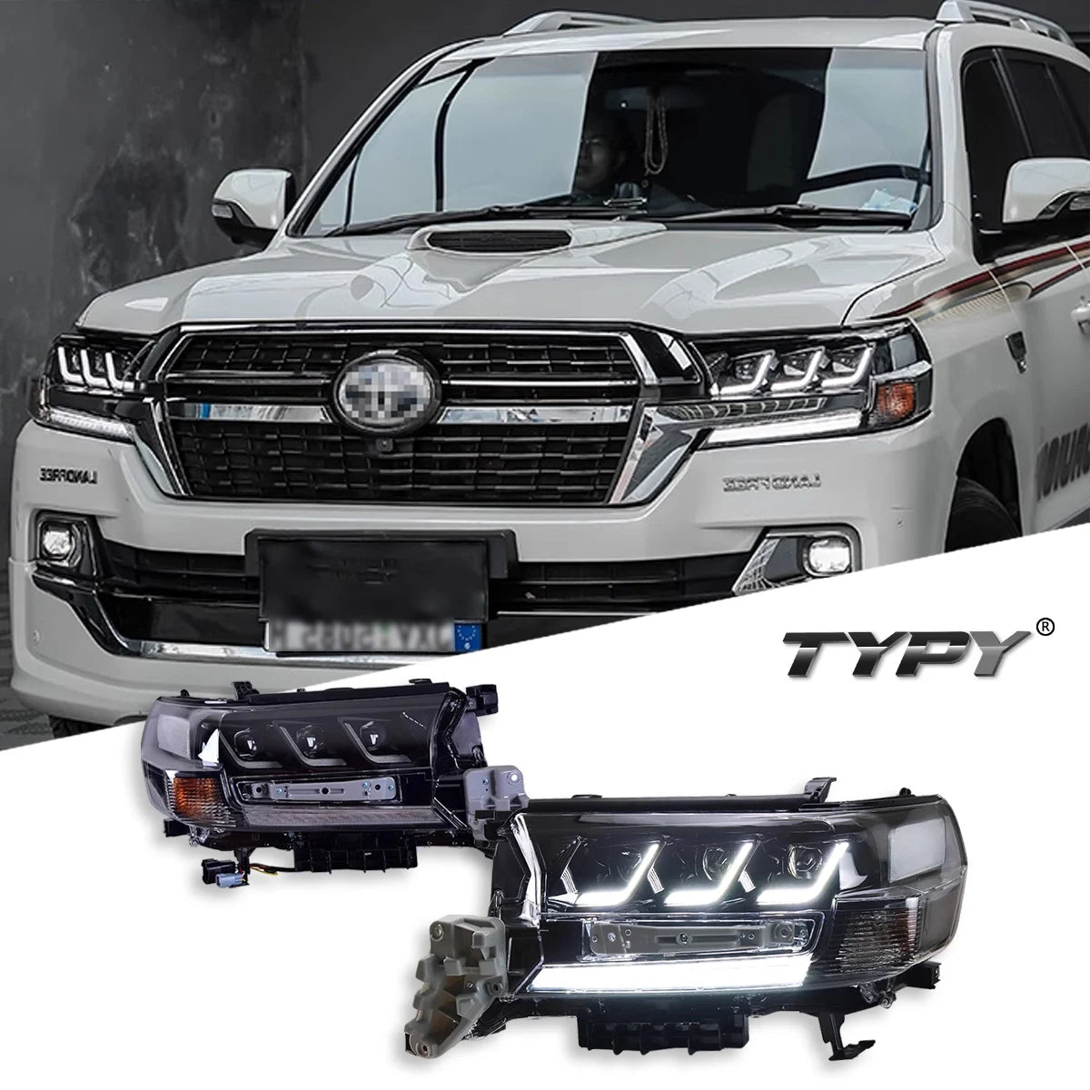 Car For Toyota Land Cruiser Headlight 2016-2021 Upgrade Modified to New DRL Dynamic Turn Signal LED Headlight Auto Accessories