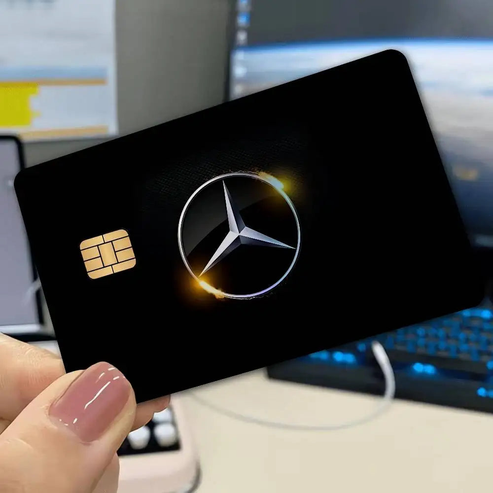 M-Mercedes-Ben-z-Backs Laser Sparkle Bank Card Stickers Universal DIY Craft Decor Accessories