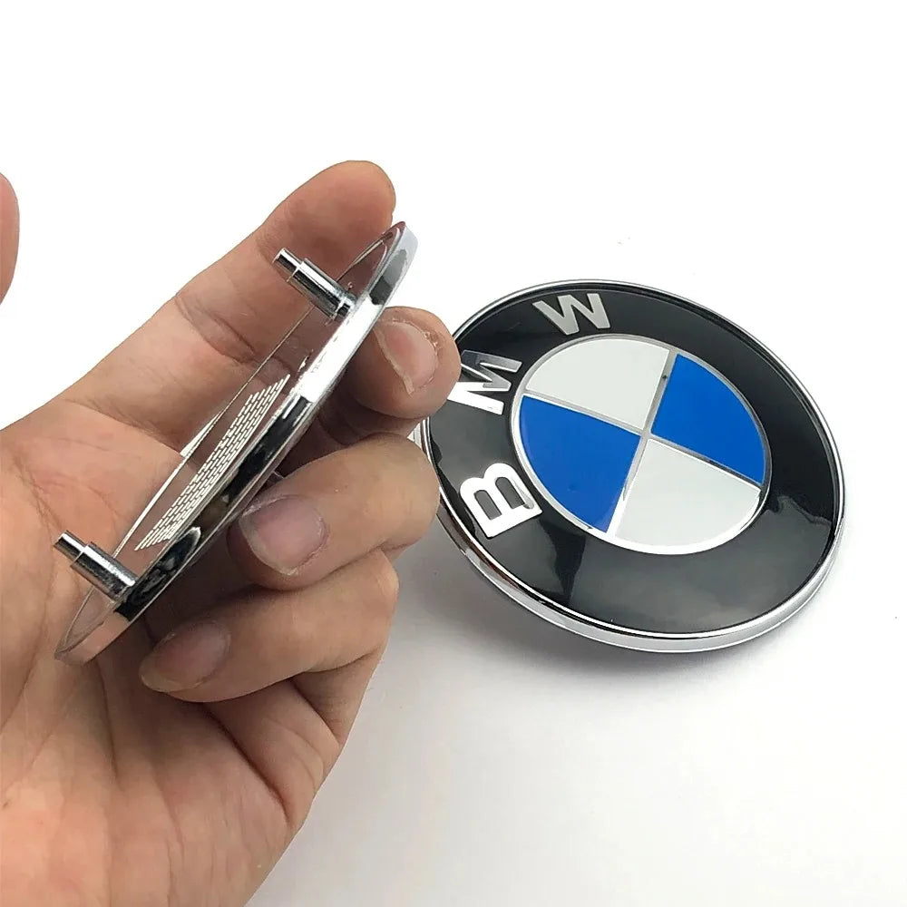 2pcs 74mm 82mm car Front Hood Rear Trunk Badge Emblem For BMW MIni E46 E90 E39 E60 E36 E30 E61 E91 E92 E87 F10 F20 F30 X3 X5
