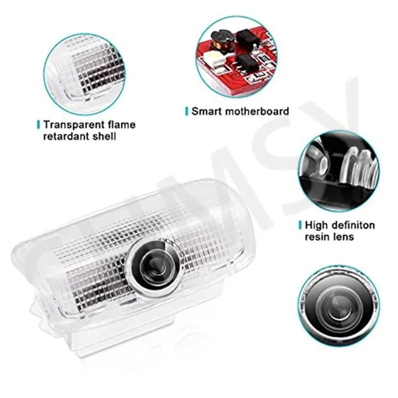 2PCS LED Car Door Projector Shadow Ghost Welcome Light Logo Lamps For Patrol Y62 2013-2017 2018 2019 2020 2021 Auto Accessories