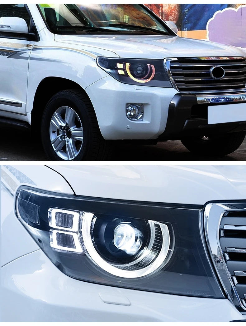 FT Car Lights For Toyota Land Cruiser LC200 2007-2015 LED Projetor Headlamp Daytime Running Light Automotive Accessories