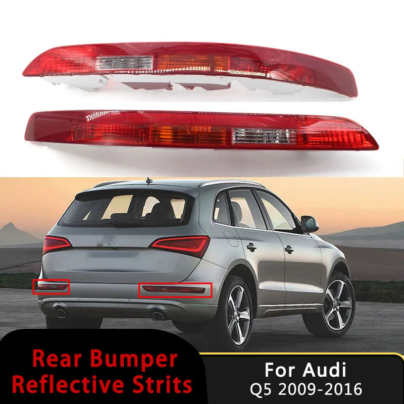For Audi Q5 2009-2016 Left Right Rear Bumper Lower Tail Light Brake Stop Lamp Bumper Reflector Lamp No Bulbs Eu version Assembly