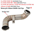 Slip On Motorcycle Exhaust Middle Link Pipe Escape Moto Muffler For KTM DUKE 790 890 Adventure R Rally KTM790 KTM890 2018-2022
