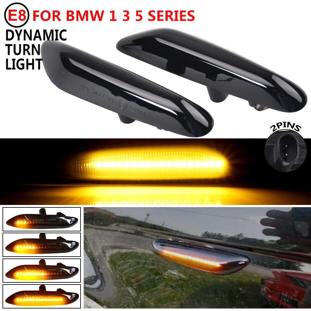 Sequential Flashing LED Turn Signal Side Marker Light for BMW E60 E61 E90 E91 E87 E81 E83 E84 E88 E92 E93 E82 E46 1 3 5 Series