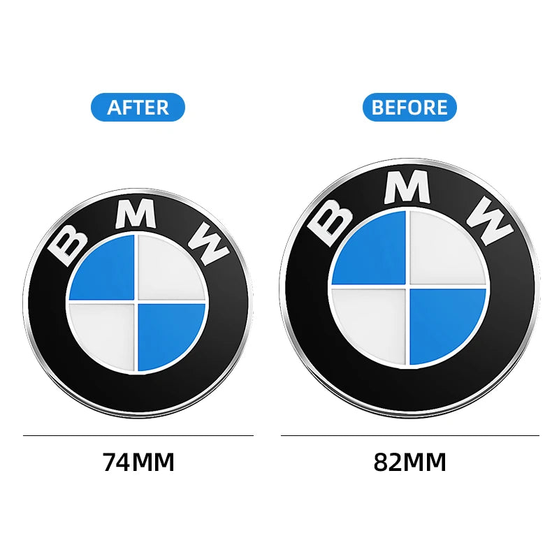 74mm 82mm Car Hood Emblem Car Front Bonnet Logo Trunk Cover Badge Car sticker For BMW E39 E46 E30 E36 G20 E87 E60 E90