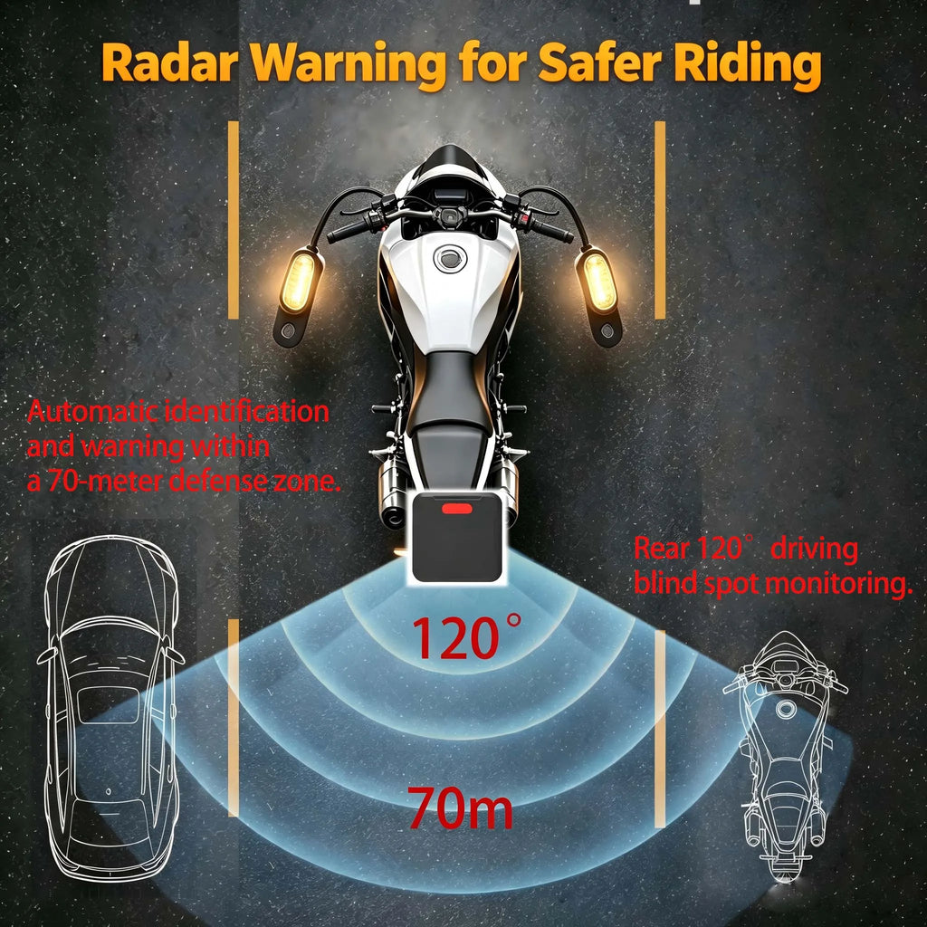 Motorcycle BSD Radar Safety System, Waterproof Model, Suitable for Yamaha XMAX 300, NMAX 155, FZ-07, Honda and BMW Series