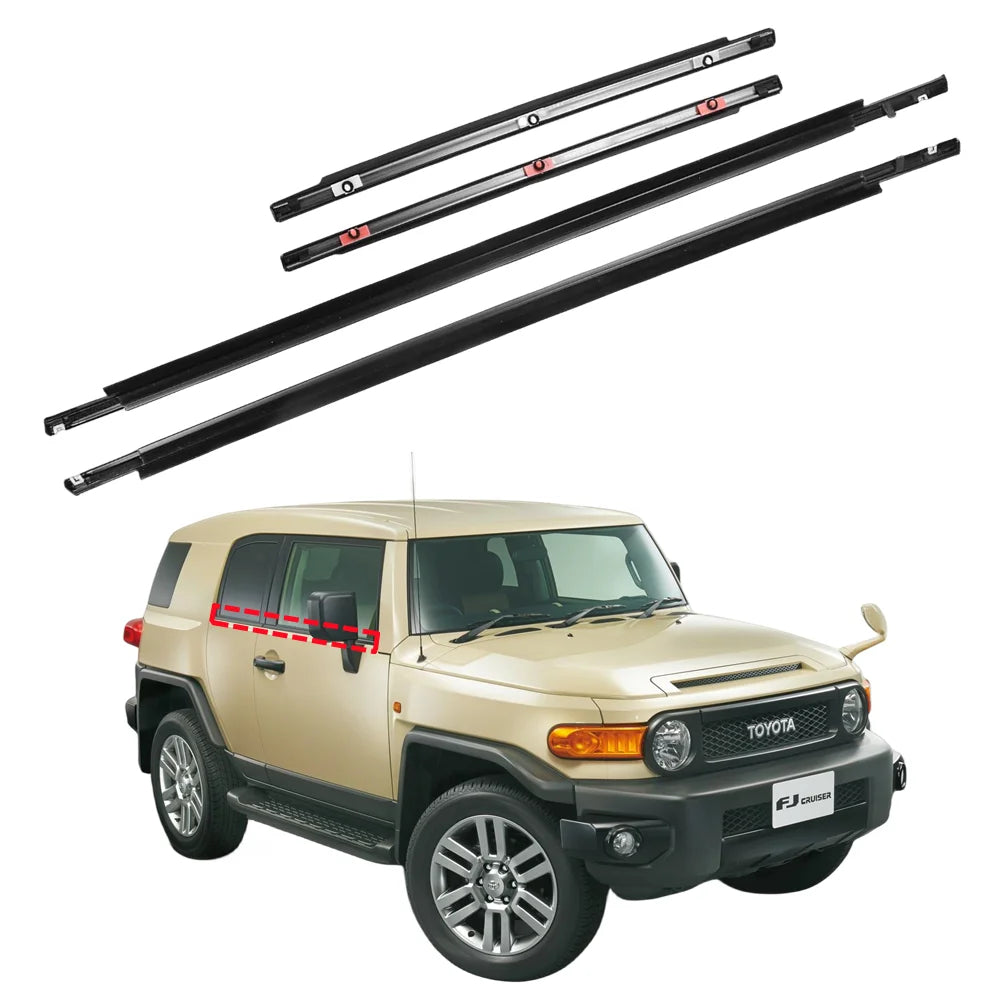 Outer Door Belt Molding Rubber Window Weatherstrip Seal Trim For Toyota FJ Cruiser 2007-2014