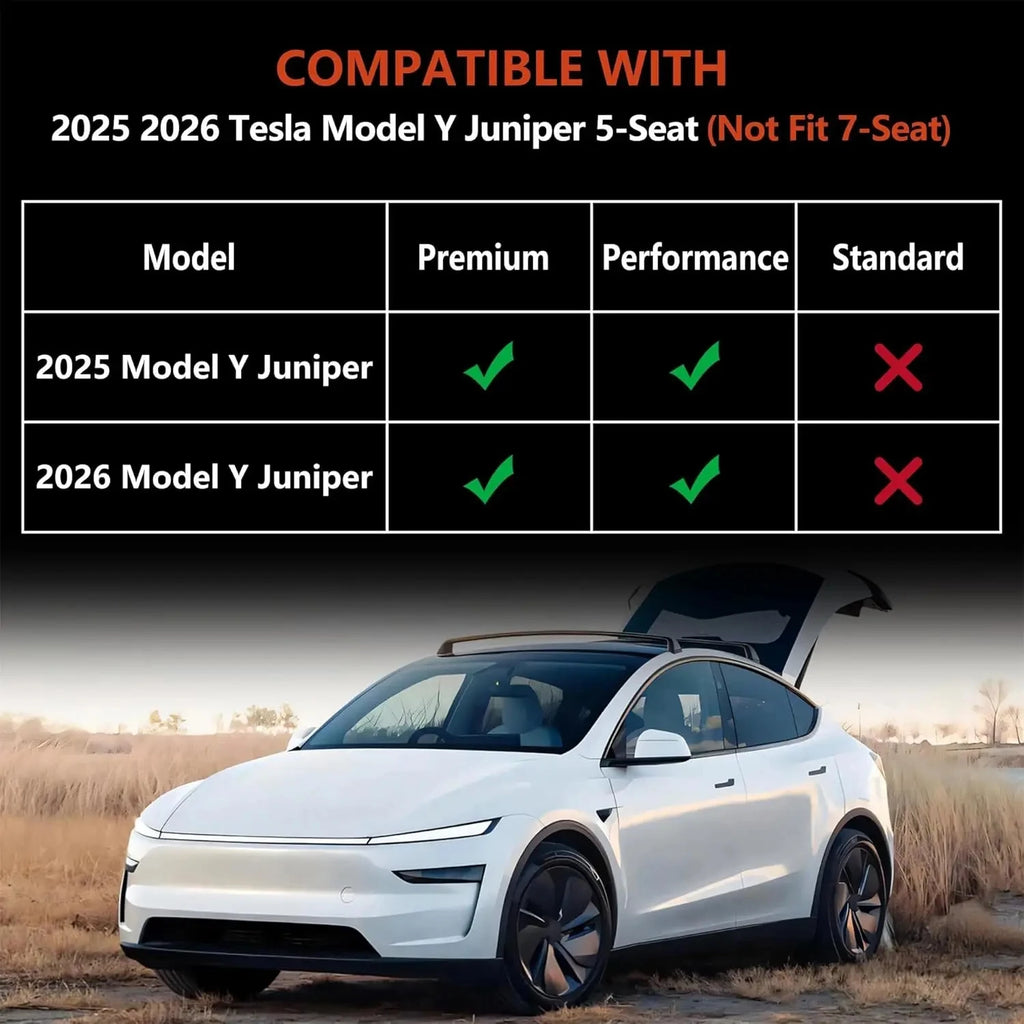 For Tesla New Model Y Juniper Premium/Performance 2025+ TPE Floor Mats Luggage Mat Wear-resistant Foot Pads ModelY Trunk Mats
