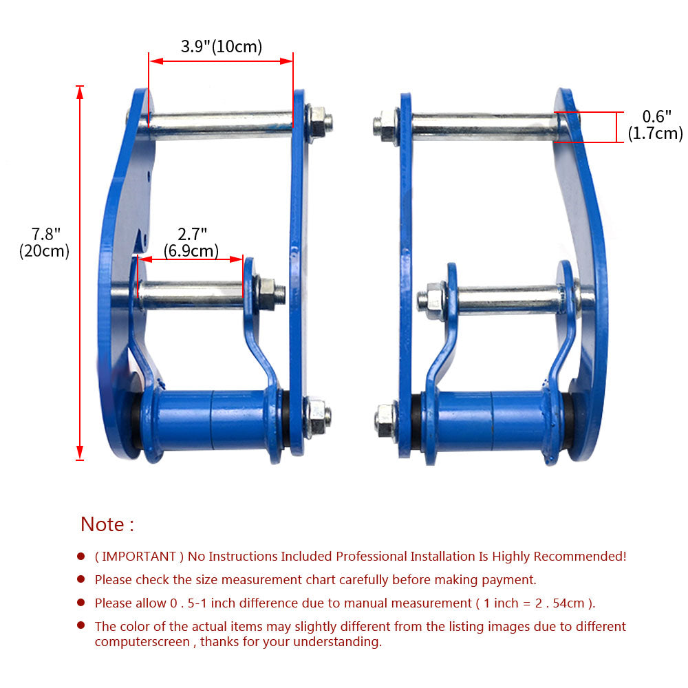 2 x Comfort Double Shackle 4x4 Suspension Leaf Spring Lift Kits Rear Le Spring Comfort Double Shackles for Hilux REVO 2015+