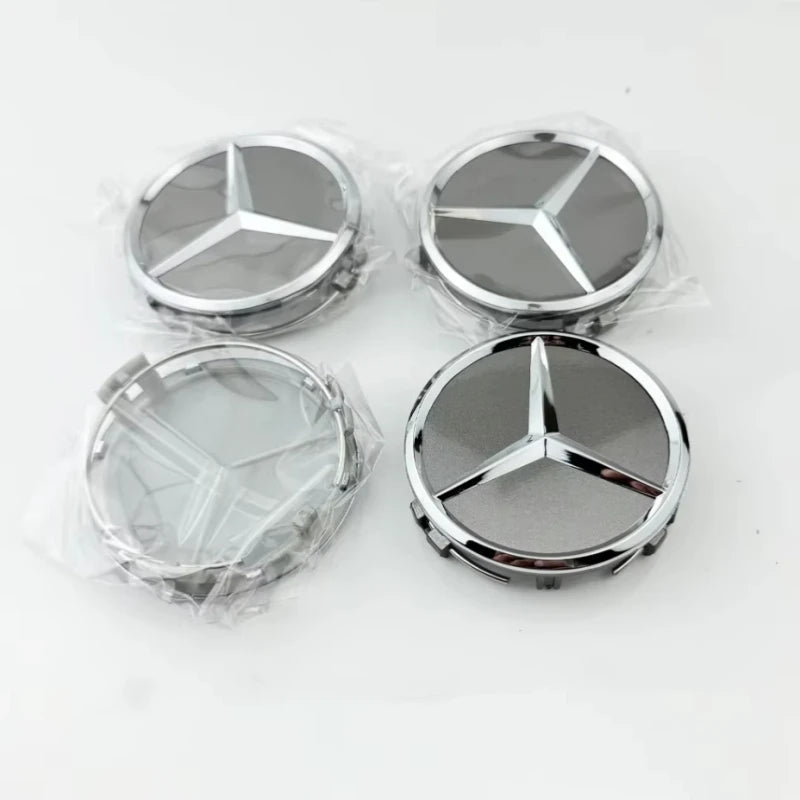 4Pcs 75mm Car Wheel Center Hub Caps Covers for Mercedes Benz A B C S Class AMG GLA CLA GLC W176 W221 W222 W204 W205 Accessories