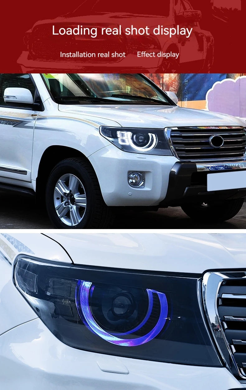FT Car Lights For Toyota Land Cruiser LC200 2007-2015 LED Projetor Headlamp Daytime Running Light Automotive Accessories