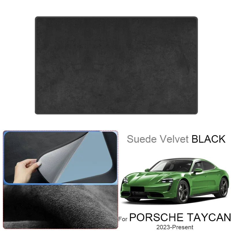 For PORSCHE Taycan 2023-Present Suede Fabric Electrostatic Adsorption Sunroof Sunshade Anti UV Heat Insulation Skylight