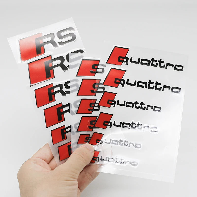 6Pcs PVC Car Brake Caliper Sticker Heat Resistant Decals Auto Accessories for Audi S Line A1 A3 A4 A6 A7 Q3 Q5 Q7 RS3 RS4 S3 S4