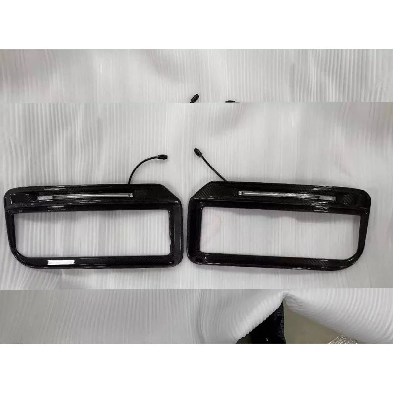 B style dry carbon Fog light cover For Mercedes-Benz W464 G-Class G63 Front Bumper Fog Vent Covers  Car Trim with LED