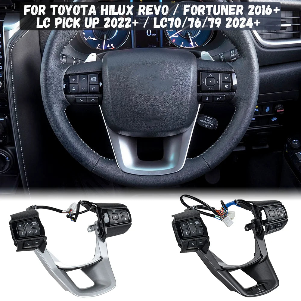 Multifunction Steering Wheel Button Switches For Toyota Hilux Revo 2016+ / Fortuner 2016+ LC PICK UP 2022+ / LC70/76/79 2024+