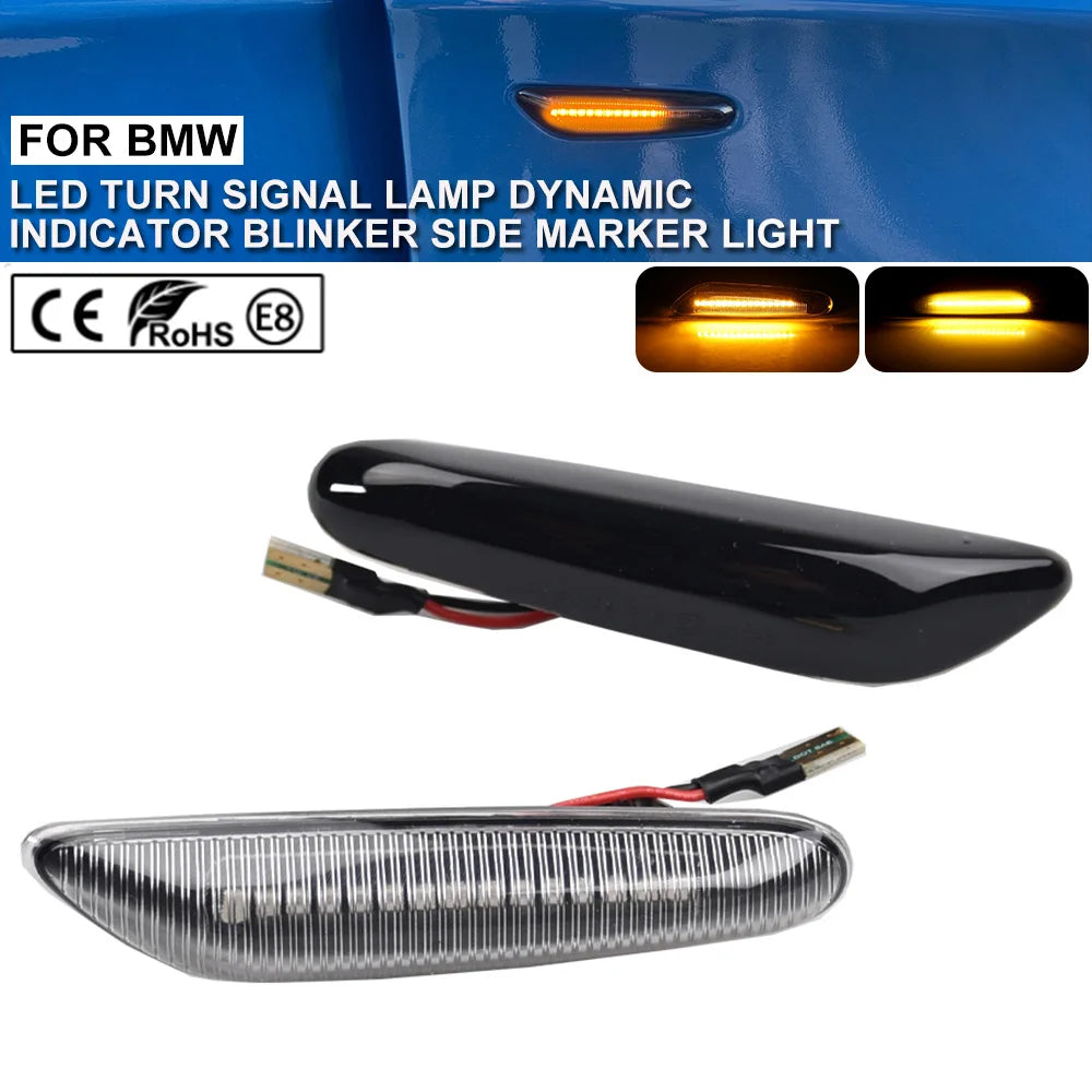 Sequential Flashing LED Turn Signal Side Marker Light For BMW E60 E61 E90 E91 E87 E81 E83 E84 E88 E92 E93 E82 E46 1 3 5 Series