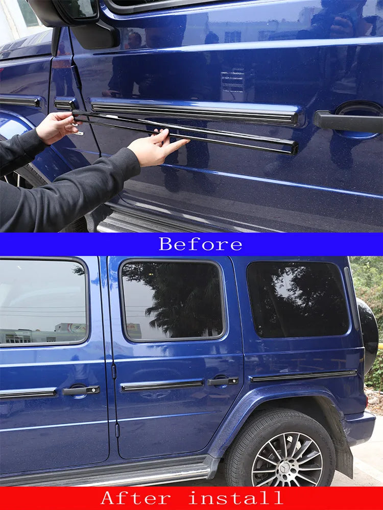 10 Pcs/Set ABS Car Side Door Body Molding Strips Cover Trim For Mercedes Benz G Class W464 2019-2025 Car Exterior Accessories