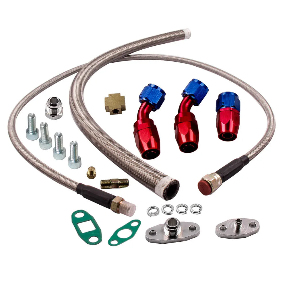 Car Turbocharger & Parts T3 T4 T04E Turbo Charger Kit Turbo A/R .57 + Oil Line+Manifold Kit for  Patrol Safari Y60 Y61