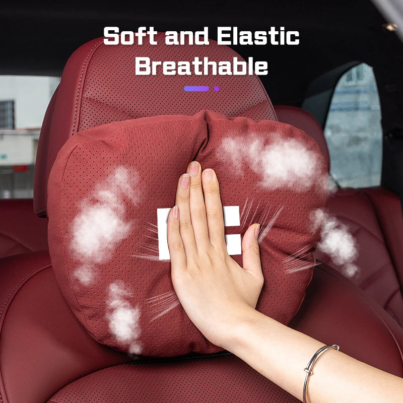 Suede Car Neck Pillow Headrest/Lumbar Support For BAIC JISHI polestone 01 Rox 01 Breathable Cotton Waist Cushion Accessories