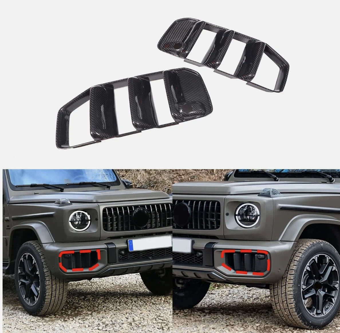 Real Carbon Fiber Front Bumper Side Air Intake Grille Fit For Mercedes-Benz G-Class W465 G63 2025+