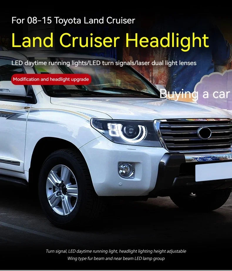 FT Car Lights For Toyota Land Cruiser LC200 2007-2015 LED Projetor Headlamp Daytime Running Light Automotive Accessories