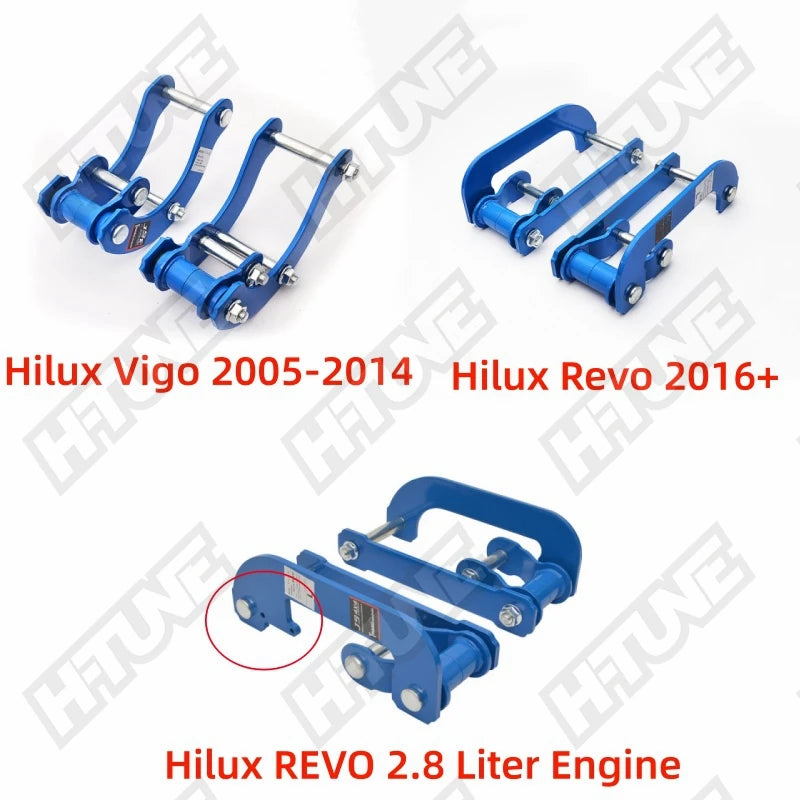 H-TUNE 4x4 Accesorios Rear Comfort G-Shackle Extended 2 Inch Lift Kits for Hilux Vigo 2005-2014 / REVO 2.8 Liter Engine 2015+