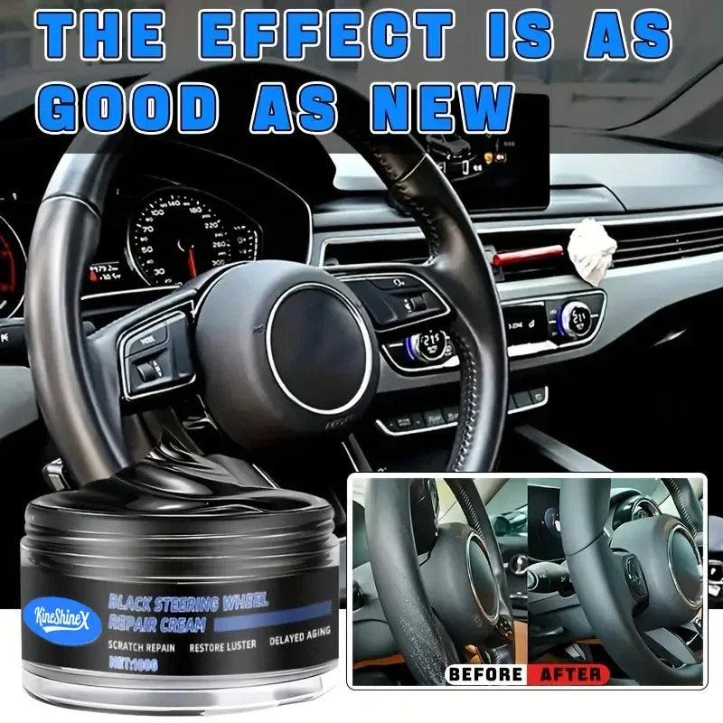 Car Steering Wheel Restoration Paste Black Plastic Parts Coating Enhanced Shine Restores Cracks Remove Scratches And Oxidation