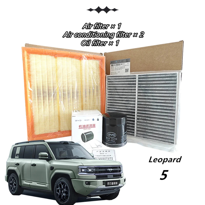 Automotive engine air filter,air conditioning filter,and oil filterb for BYD Formula Leopard 5,Three piece combination set