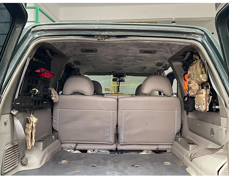 For Nissan Patrol Y61 1997-2016 5dr Accessories Storage Panel Rear Trunk Debris Rack Car-Styling MOLLE Storage Panel Organizer