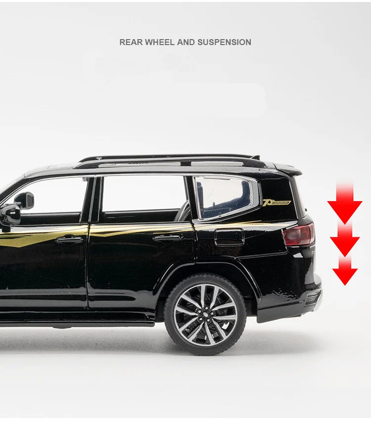 1/32 Toyota Land Cruiser LC300 Prado SUV Alloy Car Model Diecast Metal Toy Off-road Vehicles Car Model Sound and Light Kids Gift