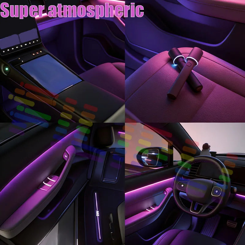 For BMW 5 Ser  G30 G31 G38 2017-2023 Car LED Ambient Lamps Colorful Atmosphere Lights AutoInterior Neon Strip 64 RGB Lighting
