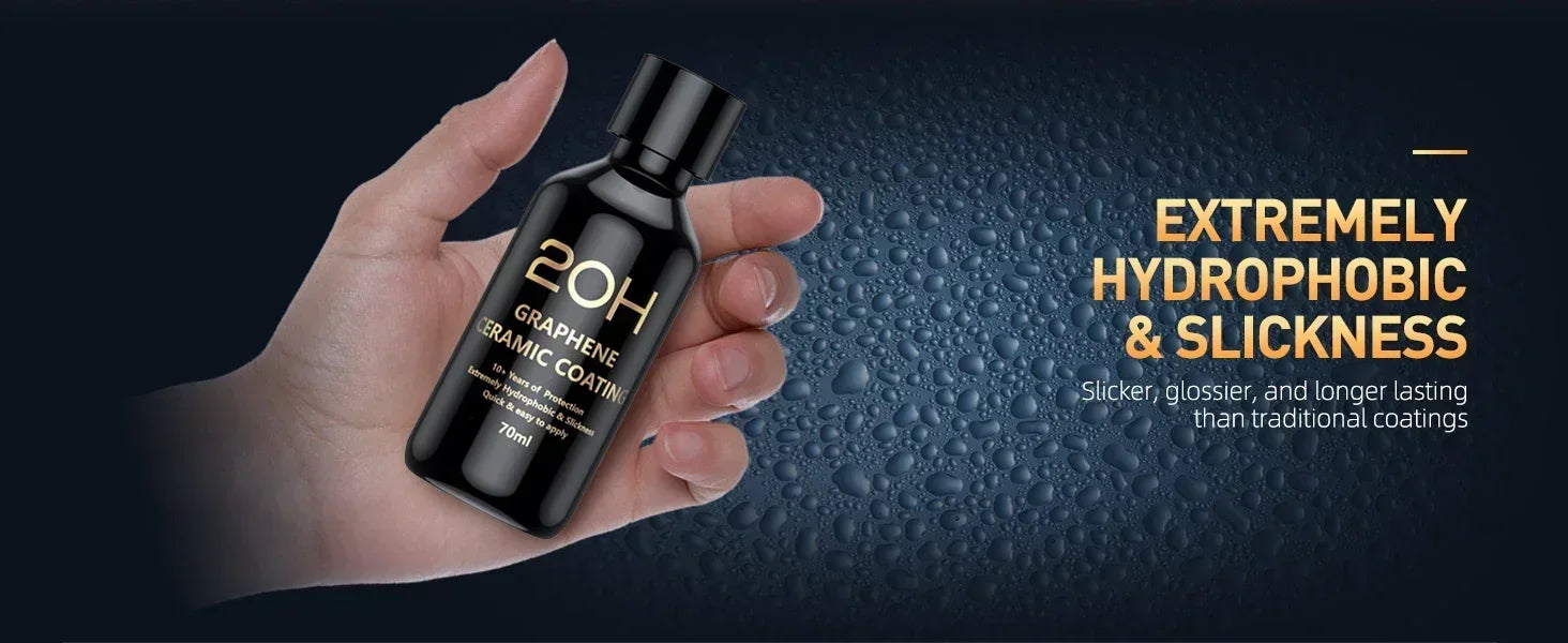 Graphene Ceramic Coating 20H/12H with Self Healing and UV Track Technology Car Detailing Professionals 10+ Years of Protection