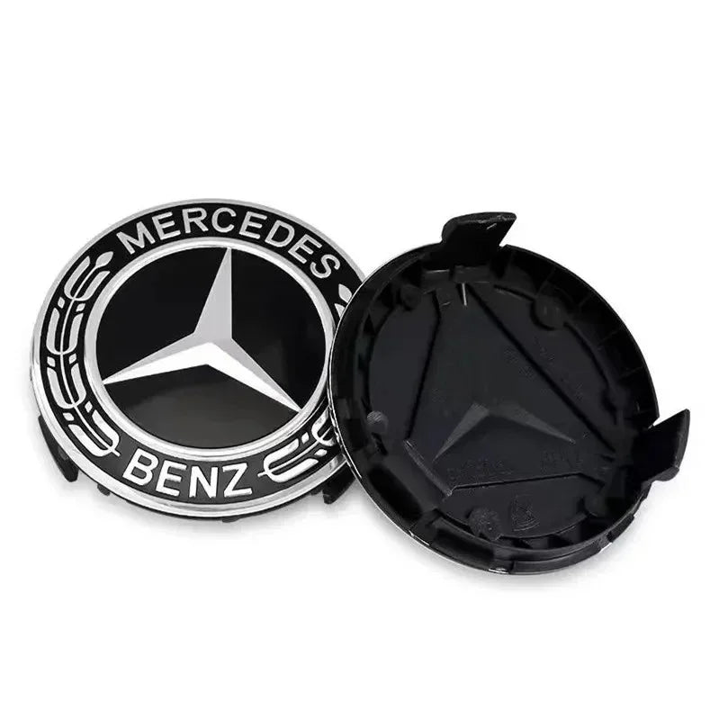 4 Pieces/Set Mercedes Benz AMG Wheel Center Hub Caps 75mm Diameter with Embossed Benz Emblem Tire Rim Covers for W203 W206 W220