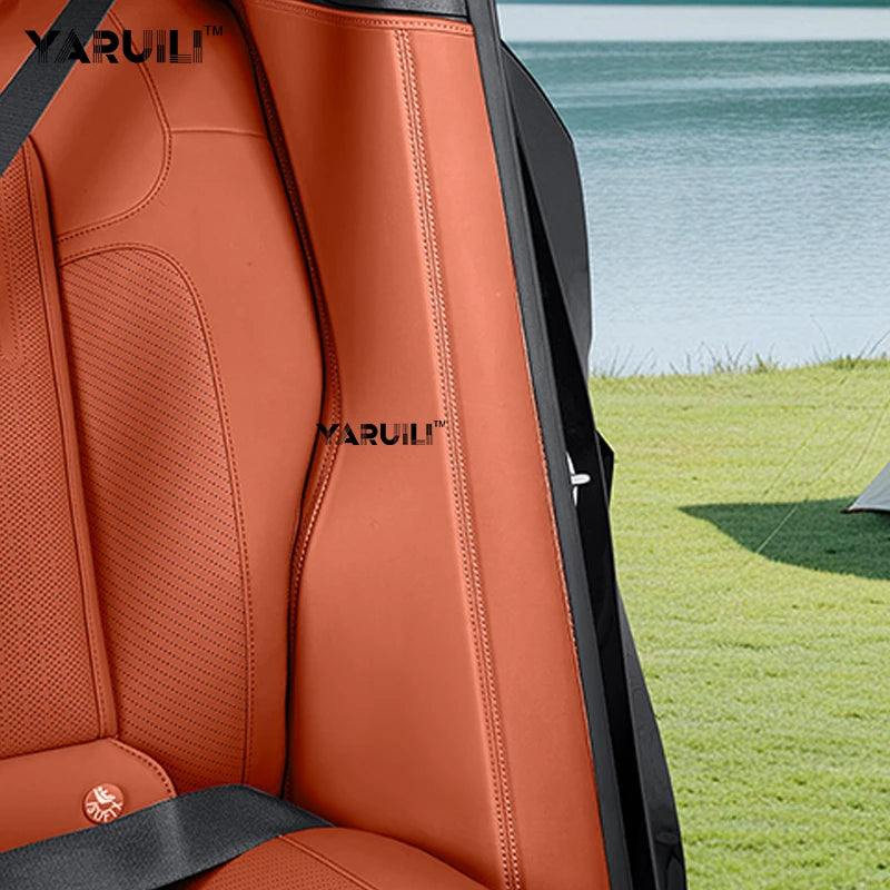 For Byd Leopard 7 2025 2026 Leather Car C Pillar Anti-kick Protective Mat Seat Belt Pad Rear Door Cover Strip