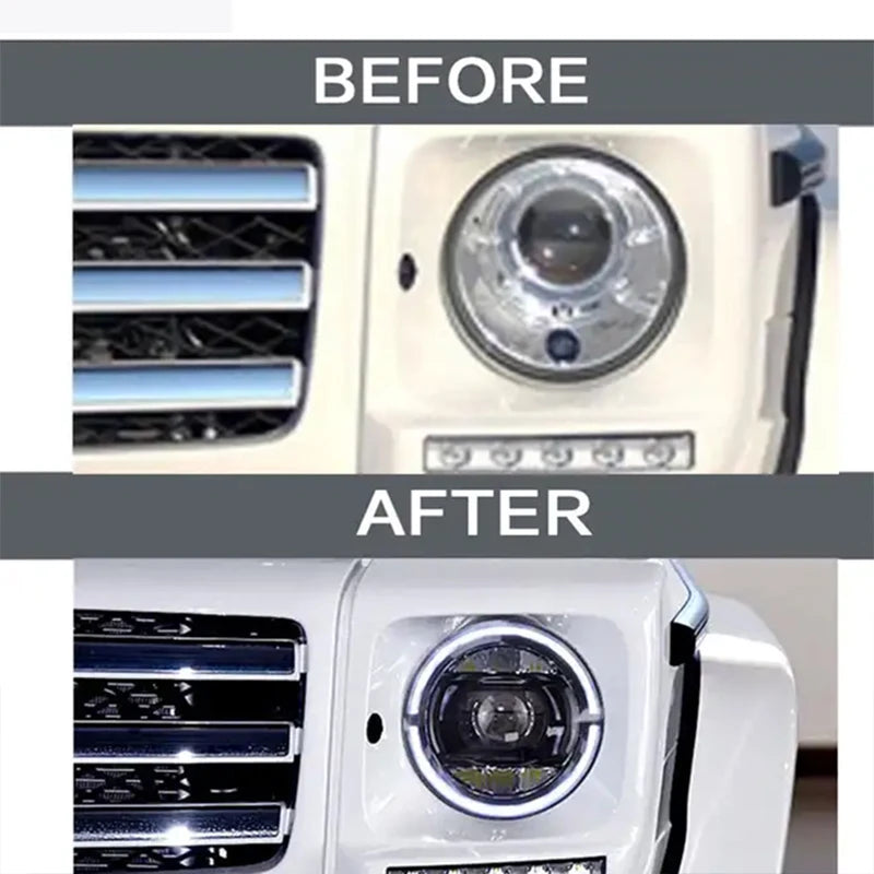 W464 Style Dynamic LED For Mercedes Benz G Class W463 G63 G550 G55 G500 Black Headlight Pair 2008-2018