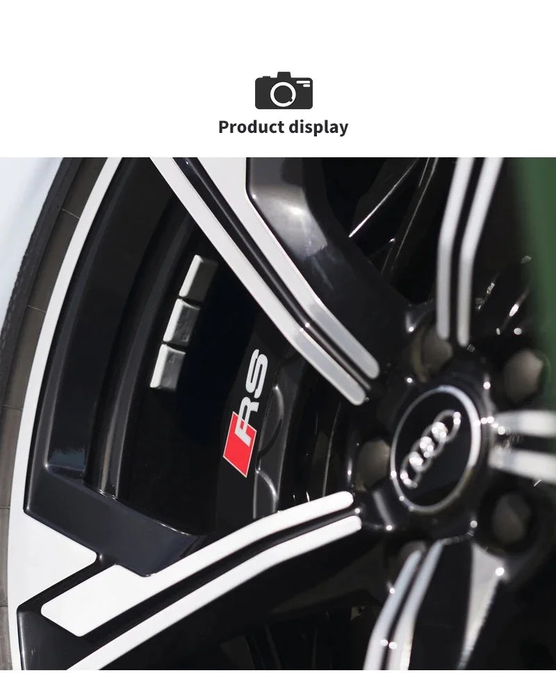 6Pc Car Brake Caliper Sticker High Temperature Waterproof Decal for Audi S3 S5 S1 S4 S2 S6 RS3 RS4 RS5 RS6 RS8 B8 B6 TT A3 A4 A5