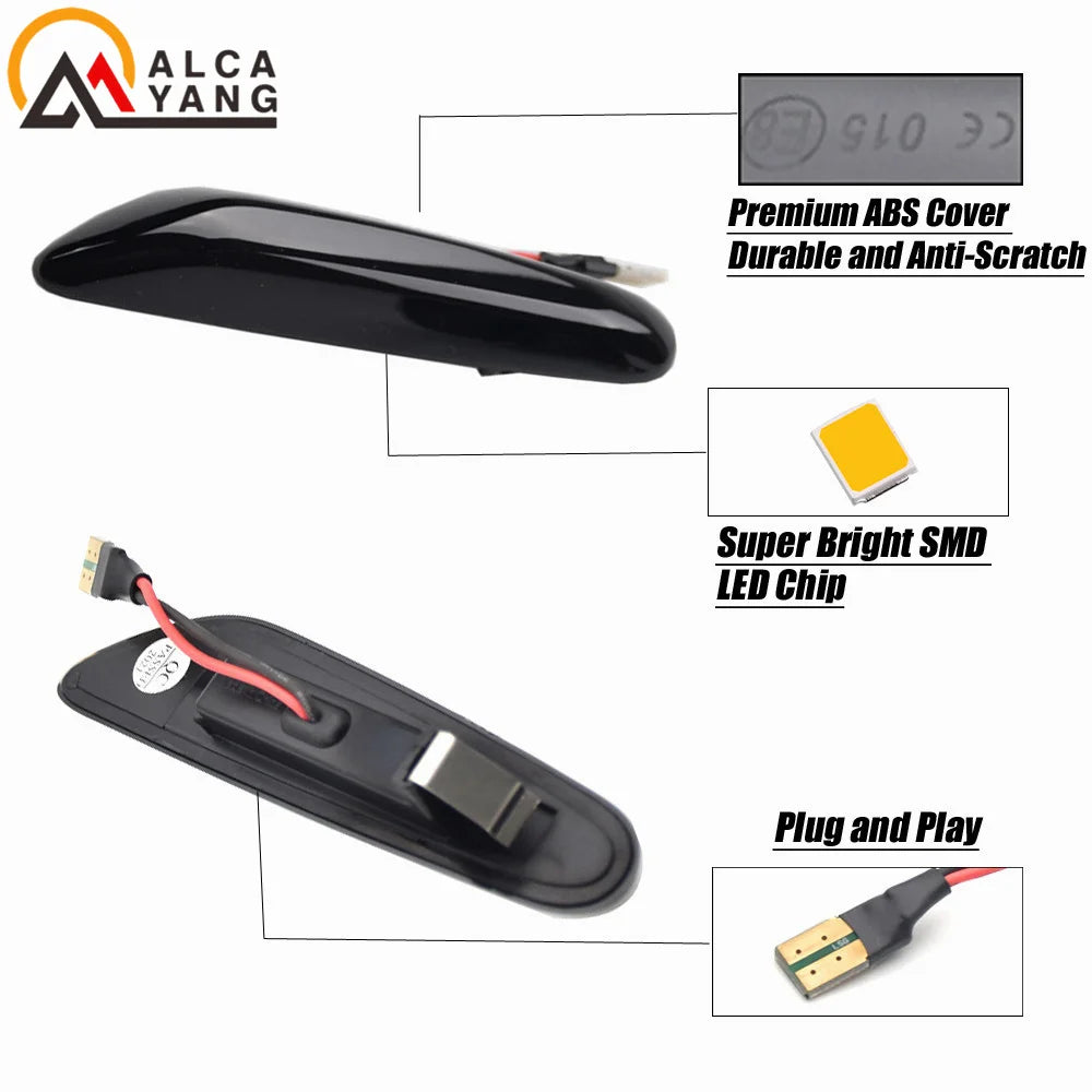Dynamic LED Turn Signal Light Side Marker For BMW E60 E61 E90 E91 E87 E81 E83 E84 E88 E92 E93 E82 E46 1 3 5 Series X1 X3 2004