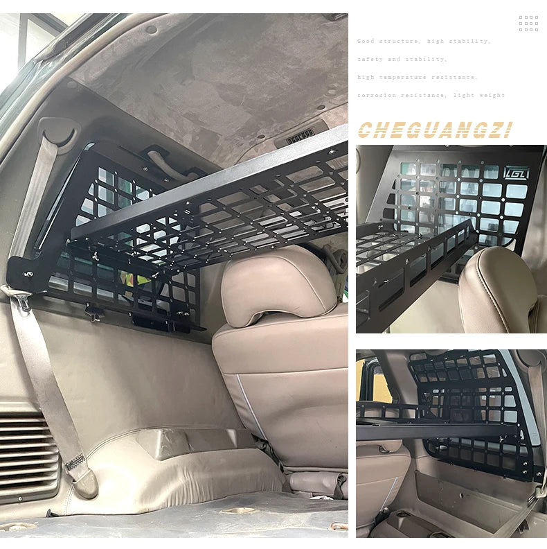For Nissan Patrol Y61 1997-2016 5dr Accessories Storage Panel Rear Trunk Debris Rack Car-Styling MOLLE Storage Panel Organizer