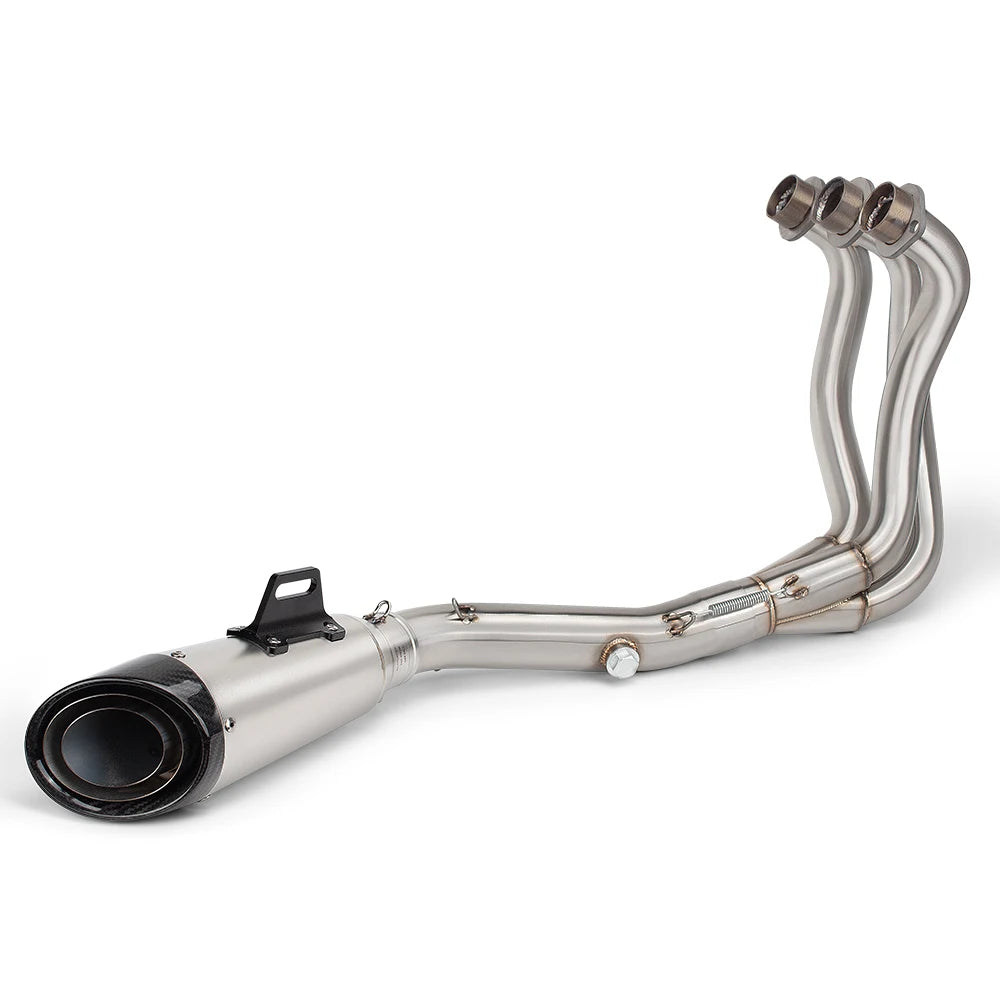 Full System For Yamaha MT09 FZ09 XSR900 Tracer900/GT 2014-2020 Motorcycle Exhaust Three Layer Carbon Muffler Front Link Pipe Kit