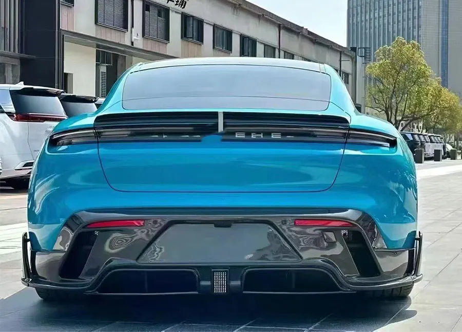 For Porsche Taycan Carbon fiber Diffuser rear bumper diffuser spoiler rear lip Shunt Car parts MS style upgrade body kit