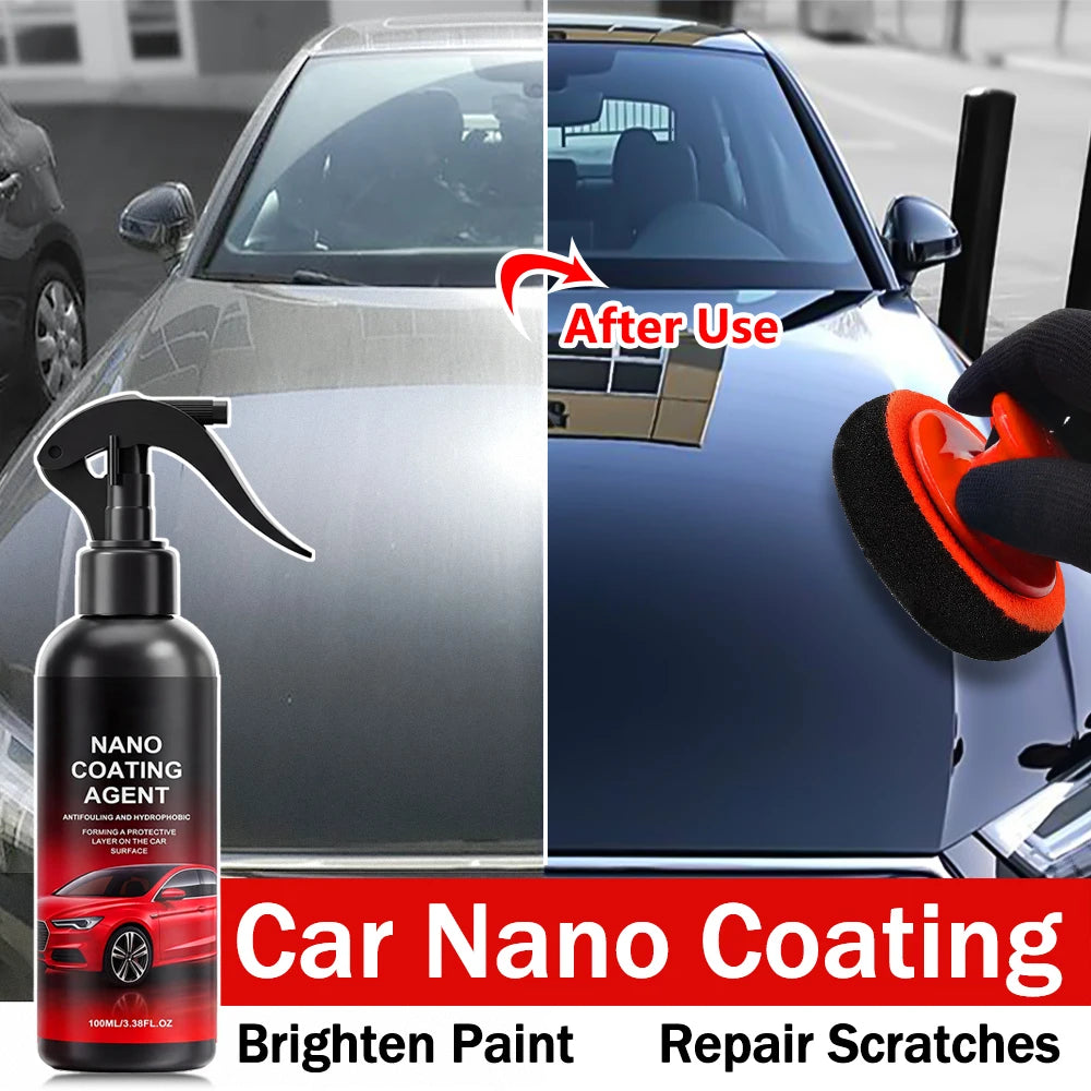 Universal Auto Graphene Nano Ceramic Coating Complete Kit, Professional Car Paint Polishing Brush, Ultra Shiny Finish, Long Last