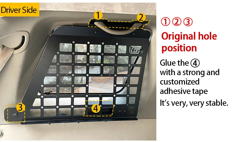 For Nissan Patrol Y61 1997-2016 5dr Accessories Storage Panel Rear Trunk Debris Rack Car-Styling MOLLE Storage Panel Organizer