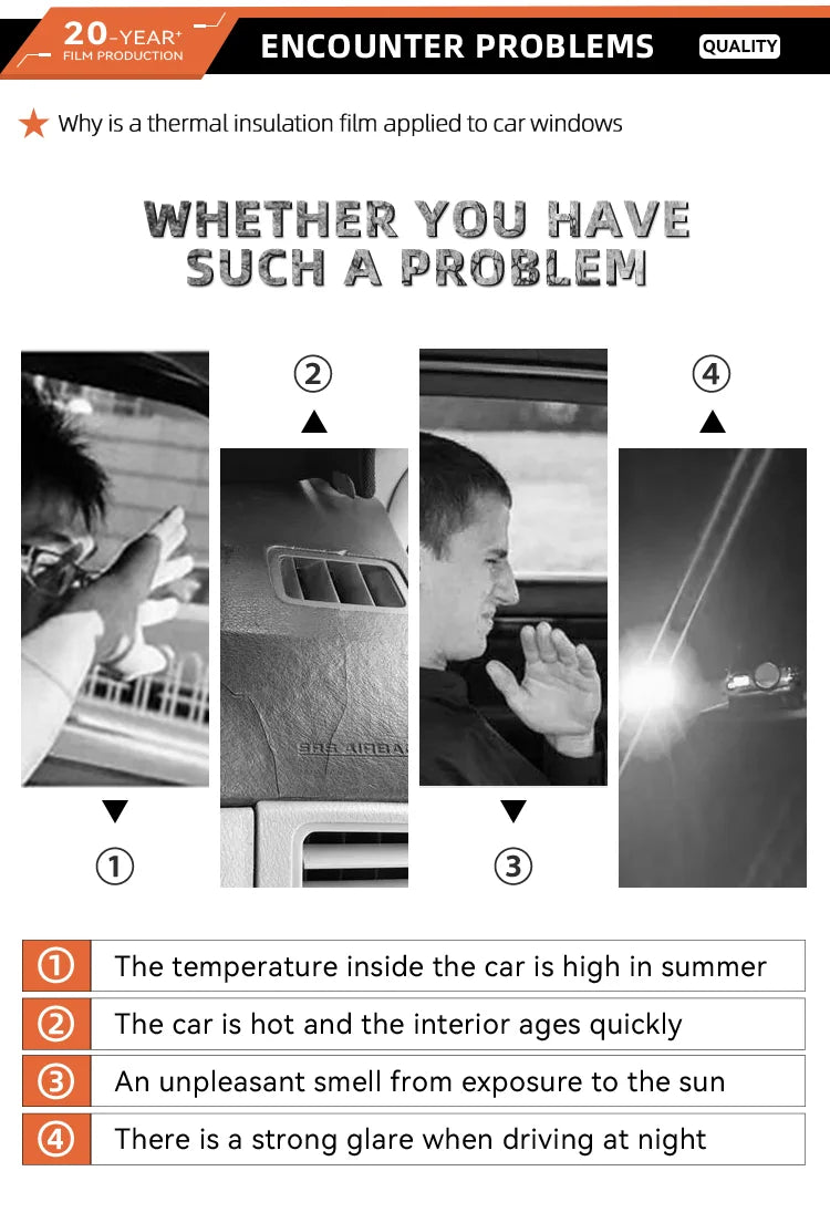 50cmX300cm IR100% Nano Ceramic Film Super Quality High Heat Resistant Car Glass Solar Tint Window Films Protective