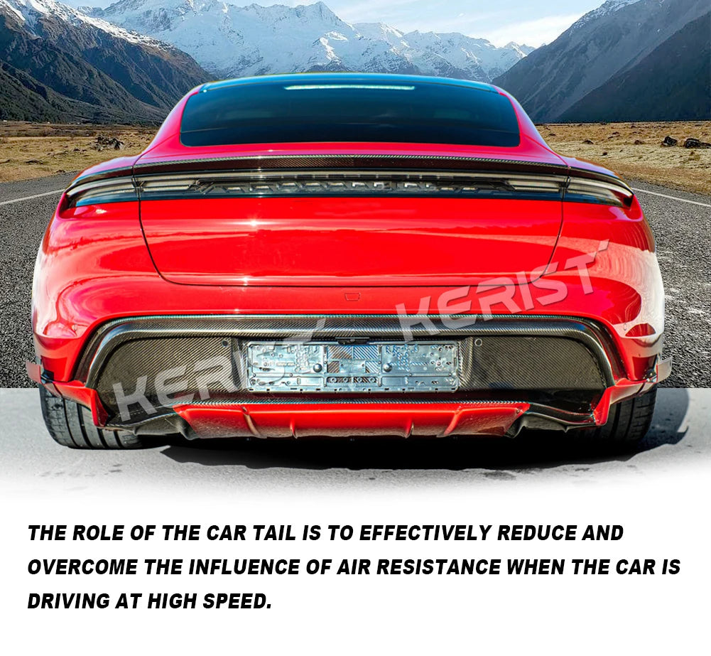 For Porsche Taycan RWD 4S Turbo S rear lip / trunk 2019-up Carbon fiber Body Kits Front Lip Rear Spoiler Side Skirts Diffuser