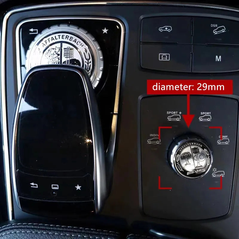 29mm Aluminum Car Multimedia Knob Badge Stickers DMTANZST for Mercedes-benz AMG W203 CLA CLS W212 W213 W176 Interior Mouldings