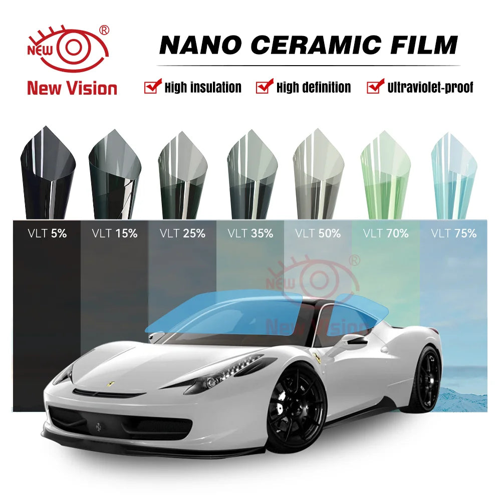 50cmX300cm IR100% Nano Ceramic Film Super Quality High Heat Resistant Car Glass Solar Tint Window Films Protective